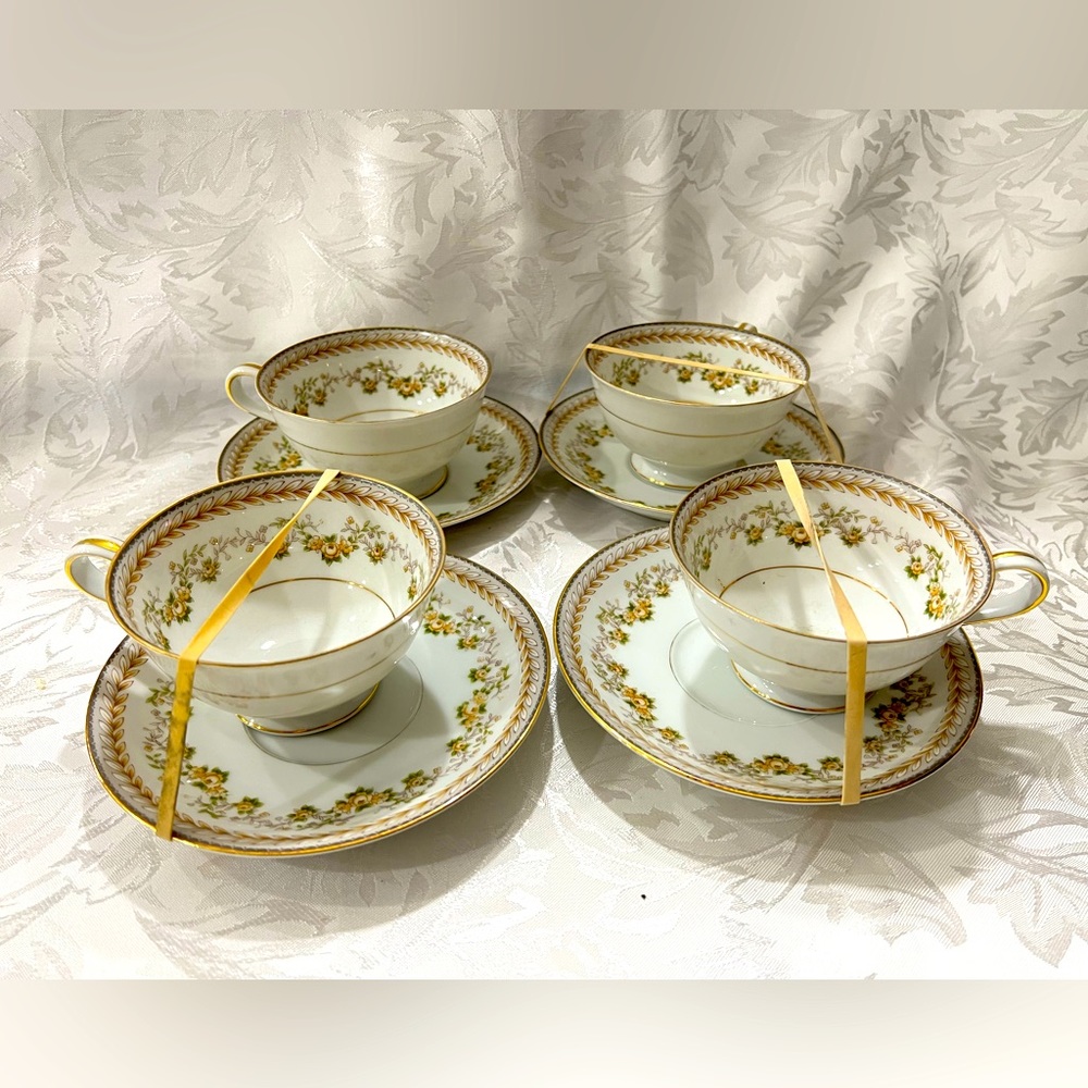Vintage Noritake tea cup set (8 pieces)